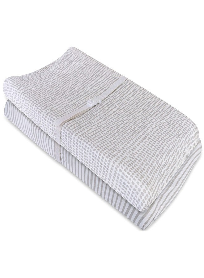 Ely's & Co. Waterproof Changing Pad Covers | Cradles Sheets 2 Pack - 100% Jersey Cotton with Waterproof Liner - Neutral Taupe Grey for Baby Girls and Boys, Newborn Essentials - Image 2